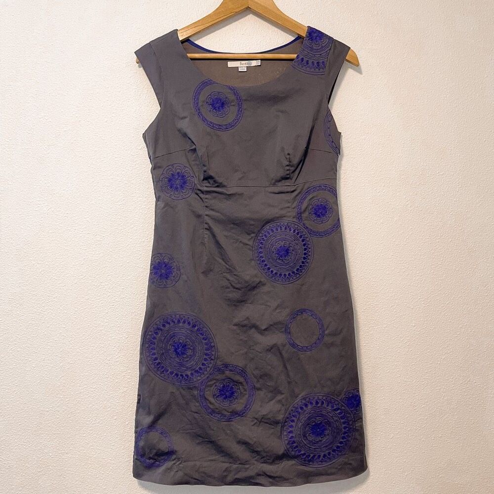 Boden Grey Embroidered Dress Size 8R